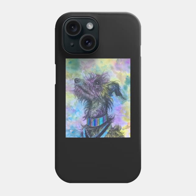 Rainbow scruffy Lurcher Phone Case by Merlinsmates