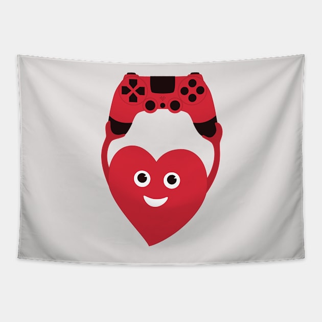 Gamer Heart Tapestry by Boriana Giormova