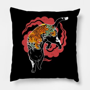 tiger tattoo cat Pillow