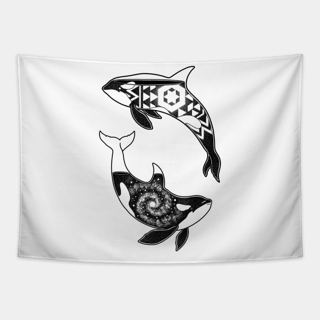 Killer whale Tapestry by Sadhakaya