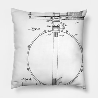 Snare Drum Vintage Patent Hand Drawing Pillow