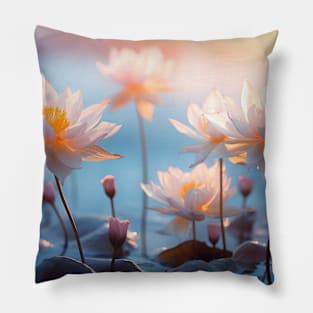 Wild flower Water Lake Nature Serene Pillow