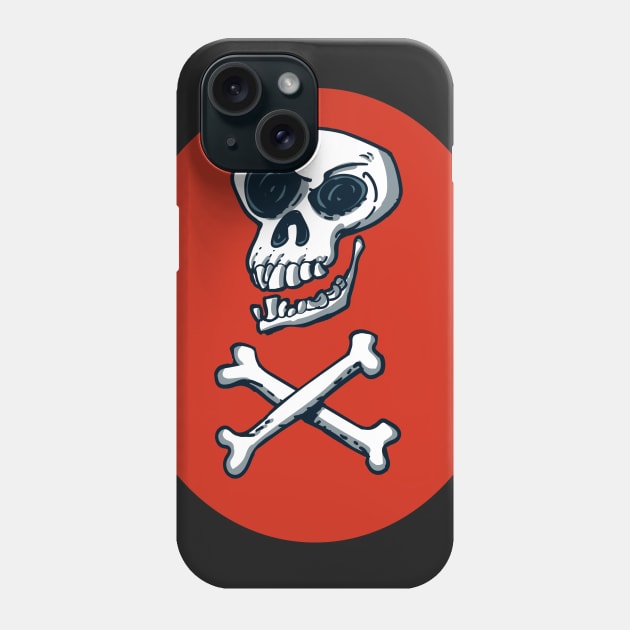 skull and crossbones cartoon style funny illustration Phone Case by anticute