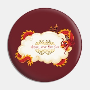 Happy Lunar New Year Dragon Pin