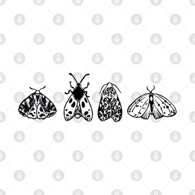 Moth Lino Print Design by AnitasArtStore