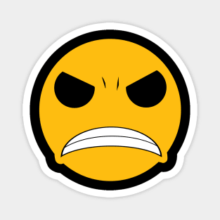 Cross Emoji Face - Angry Face Magnet