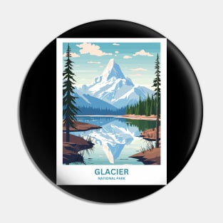 Glacier National Park Travel Print Wall Art, Home Décor, Gift Art Pin