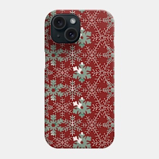Red Mosaic Snowflakes Phone Case