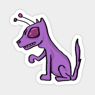 Purple alien dog Magnet