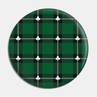 Clover Saint Patricks Plaid Patterns Pin