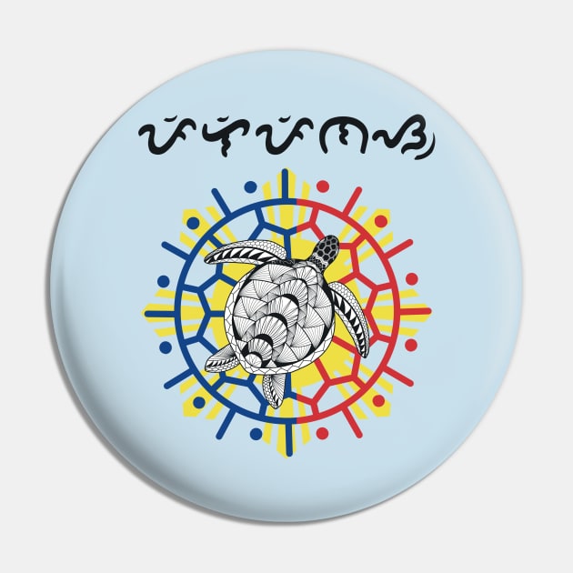 Tribal line Art Turtle / Baybayin word Pilipinas (Philippines) Pin by Pirma Pinas