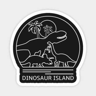 Dinosaur Island Minimalist Line Drawing - Board Game Inspired Graphic - Tabletop Gaming  - BGG Magnet