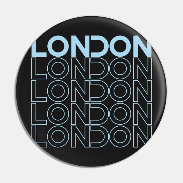 LONDON Text pattern in light blue - LONDON Pin by JosanDSGN