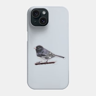 Dark Eyed Junco (perched) bird painting Phone Case