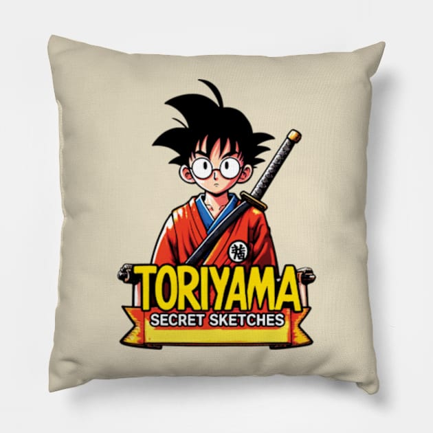 Akira Toriyama Secret Sketch Pillow by elegantelite