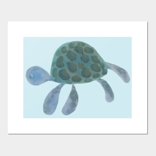Cute Sea Turtle Watercolor Painting Ocean Animal Sea Turtle Sea