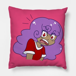 Angry Purple-Haired Girl Pillow