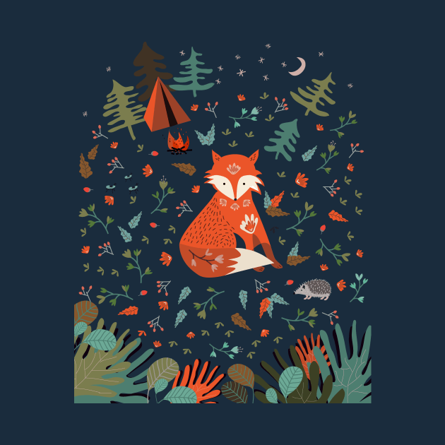 Camping Fox by elenorDG