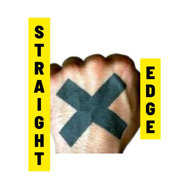 Straight Edge Xed Up Hand hardcore - yellow text by Scream Therapy