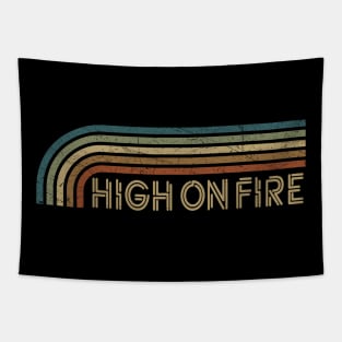 High On Fire Retro Stripes Tapestry