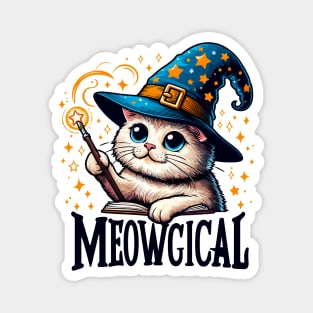 Meowgical: Cat Wizardry in Action Magnet