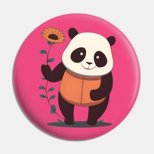 Panda Bear n Sunflower Pin