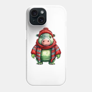 Knitted Christmas Hippo Phone Case