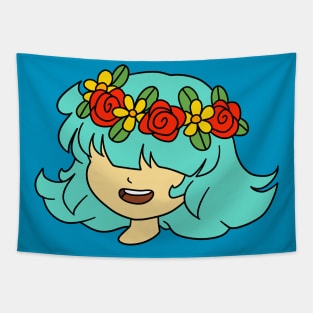 Flower Crown Girl Tapestry