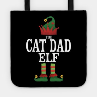 Cat Dad Elf Matching Family Group Christmas Party Pajamas Tote