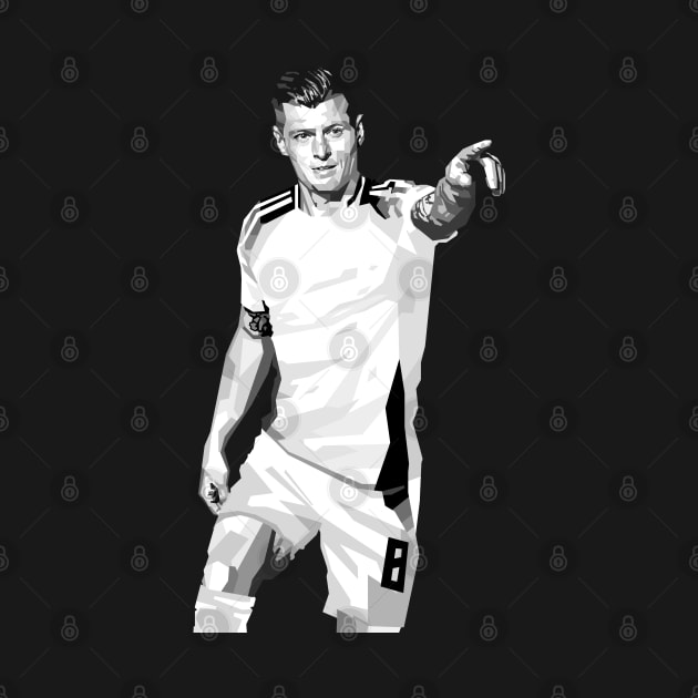 Toni Kroos Germany grayscale Pop art illustration fan art by RJWLTG