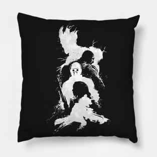 Abstract Guardians (white print) Pillow