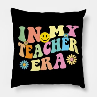 Groovy In My Teacher Era First Day Of School Retro Pillow