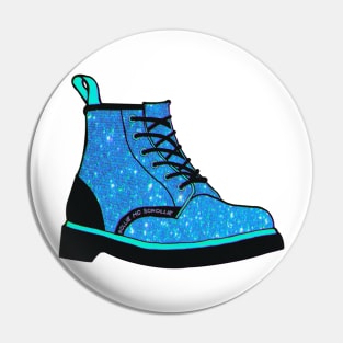 Glittery Sparkly Blue Boot Pin