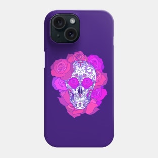 Sugar skull and roses Phone Case