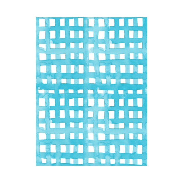 Watercolor grid - baby blue by wackapacka