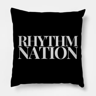 Rhythm Nation - 80s Aesthetic Typography Pillow