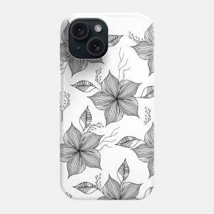 Flower Artwork line illustration Phone Case