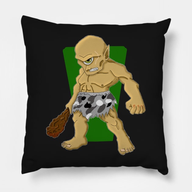 Battle Hardend Cyclops Pillow by DesignsBySaxton