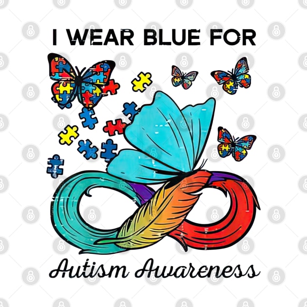 Autism Butterfly I Wear Blue For Autism Awareness by TATTOO project