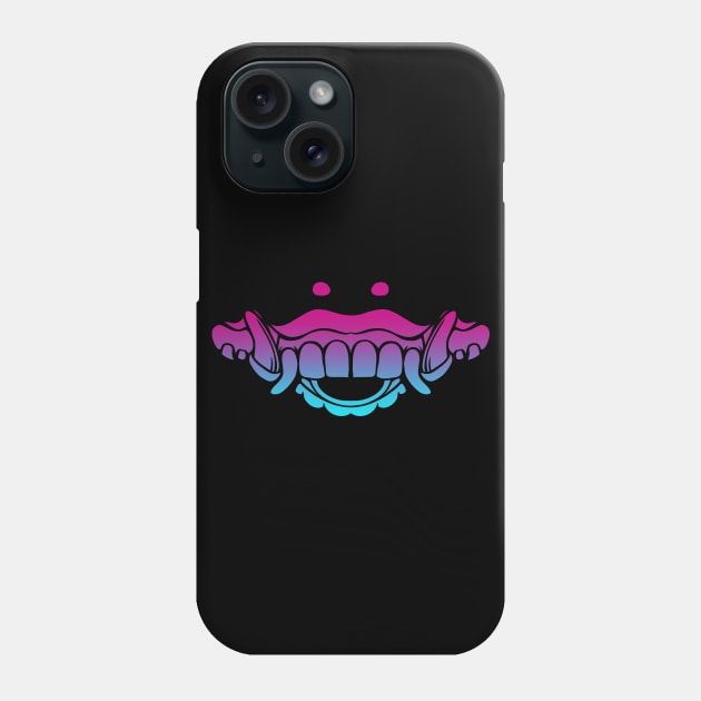 Bali Tiger Mask Fangs Vaporwave Phone Case by aaallsmiles