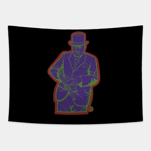 Winston Churchill Tapestry by Art from the Blue Room