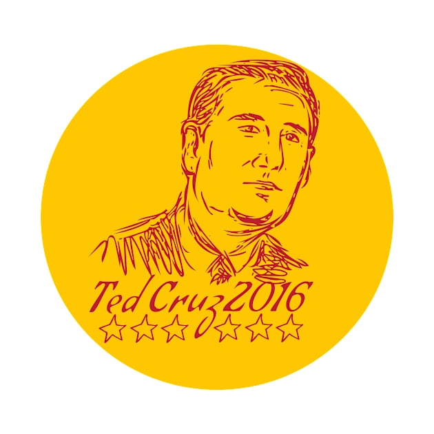 Ted Cruz 2016 Republican Drawing by retrovectors