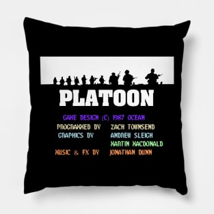 Platoon C64 Credits Screen (Dark Garments ONLY) Pillow