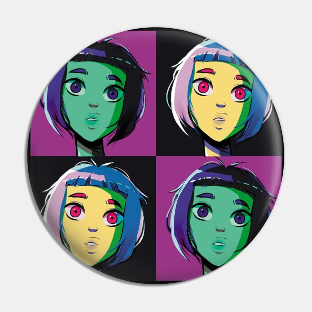 Pop Art Girl Pin by annearrt