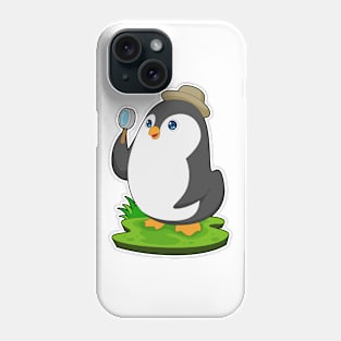 Penguin Detective Magnifying glass Phone Case