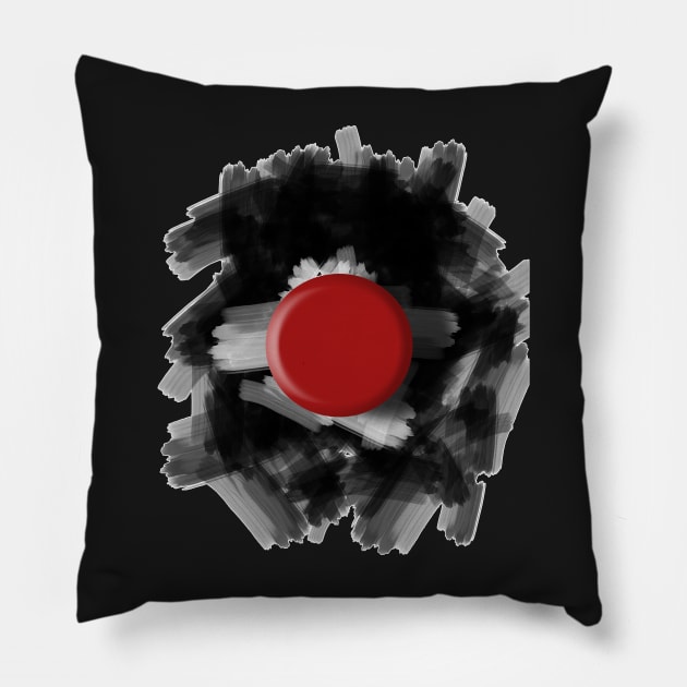 Minimalist Red Dot Pillow by piksimp