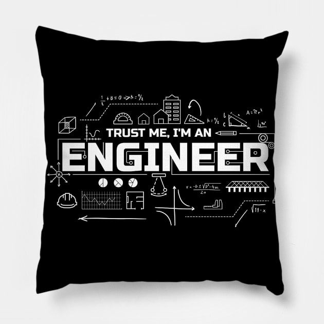 Engineering Genius At Work Pillow by Life2LiveDesign