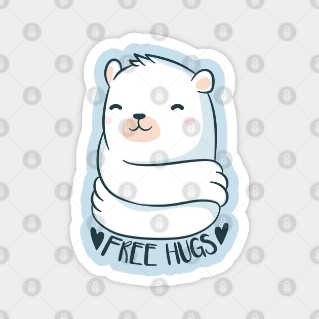 Polar Bear free hugs Magnet by madeinchorley