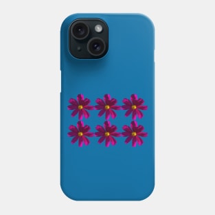 Dark Pink Cosmos Flowers in Six Pattern Phone Case