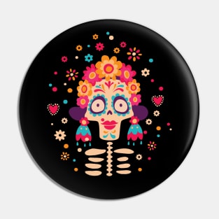 Sugar Skull Girl - Dia De Los Muertos Pin